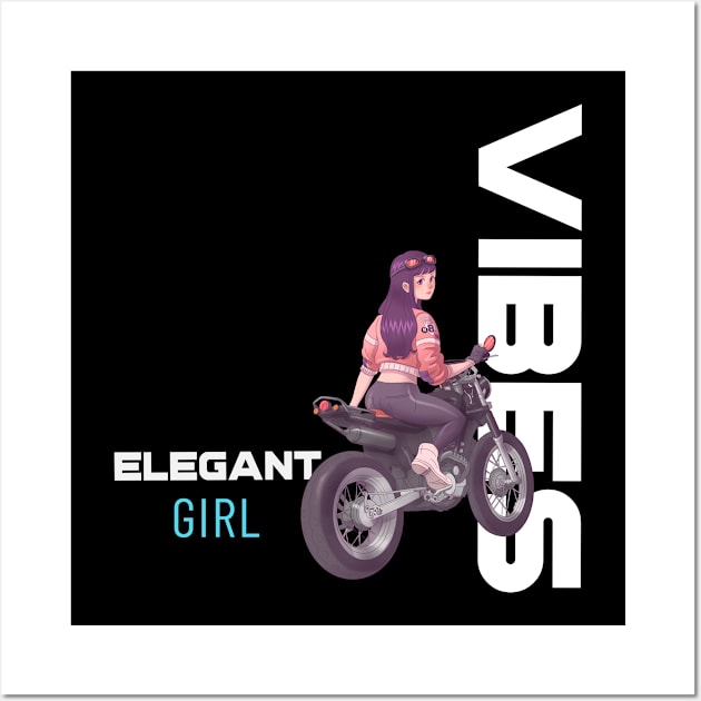 Elegant Girl Vibes T-shirt, girl vibes sticker, girly cute anime designs for all ages, girl gift idea, emotions, girl power, women gift Wall Art by AbsurdStore